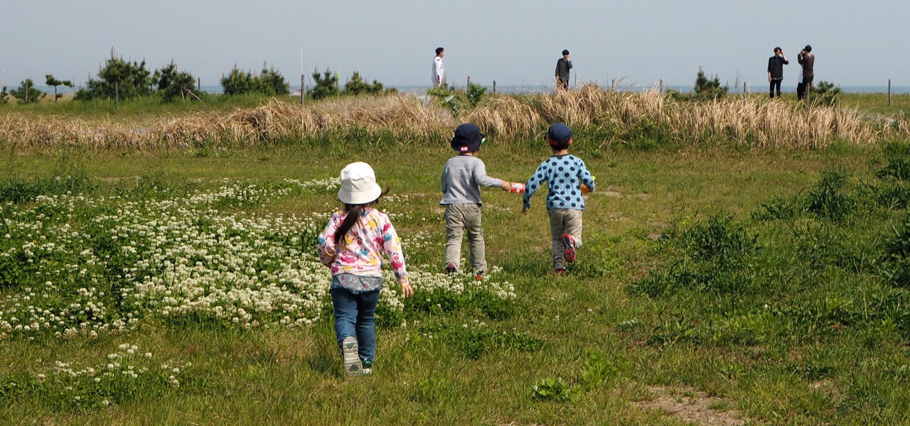 野原で散歩